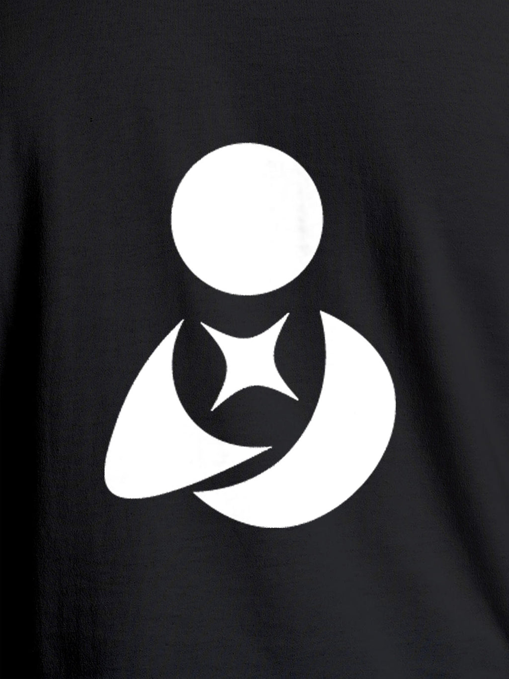 Close up of 'Fighterhero Logo' design on Women's Dark Grey Round Neck T-shirt, highlighting intricate details and vibrant print.