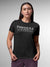 Front view of Fighterhero Women's Dark Grey Round Neck T-shirt, highlighting the 'broken chains' design on the chest.