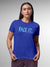 Front view of Fighterhero Women's Blue Round Neck T-shirt, highlighting the 'broken chains' design on the chest.