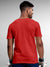 Back view of Fighterhero Men's Red Round Neck T-shirt, highlighting the modern look and clean finish