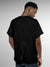 Back view of Fighterhero Men's Black Round Neck T-shirt, highlighting the modern look and clean finish