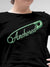 Close up of 'Anchored' design on Women's Black Round Neck T-shirt, highlighting intricate details and vibrant print.