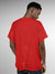 Back view of Fighterhero Men's Red Round Neck T-shirt, highlighting the modern look and clean finish