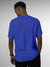 Back view of Fighterhero Men's Blue Round Neck T-shirt, highlighting the modern look and clean finish