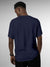 Back view of Fighterhero Men's Navy Blue Round Neck T-shirt, highlighting the modern look and clean finish
