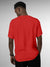 Back view of Fighterhero Men's Red Round Neck T-shirt, highlighting the modern look and clean finish