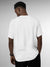 Back view of Fighterhero Men's White Round Neck T-shirt, highlighting the modern look and clean finish