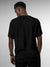 Back view of Fighterhero Men's Black Round Neck T-shirt, highlighting the modern look and clean finish