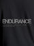 Close up of 'Endurance' design on Men's Dark Grey Round Neck T-shirt, highlighting intricate details and vibrant print.