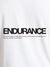 Close up of 'Endurance' design on Men's White Round Neck T-shirt, highlighting intricate details and vibrant print.