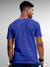 Back view of Fighterhero Men's Blue Round Neck T-shirt, highlighting the modern look and clean finish