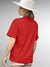 Back view of Fighterhero Women's Red Round Neck T-shirt, highlighting the modern look and clean finish