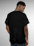 Back view of Fighterhero Men's Black Round Neck T-shirt, highlighting the modern look and clean finish