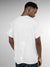 Back view of Fighterhero Men's White Round Neck T-shirt, highlighting the modern look and clean finish