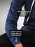 Sustainable Men's Navy Blue Hoodie, certified by Optiknit Textil & Global Recycled Standard, saving 5000L of water