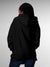 Back view of Fighterhero Women's Black Hoodie Sweatshirt, highlighting the modern look and clean finish