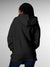 Back view of Fighterhero Women's Dark Grey Hoodie Sweatshirt, highlighting the modern look and clean finish