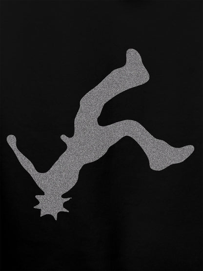 Close up of another 'Resilient' design on Men's Black Hooded Sweatshirt, highlighting the vibrant details.