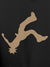 Close up of another 'Resilient' design on Men's Dark Grey Hooded Sweatshirt, highlighting the vibrant details.