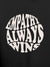 Close up of 'Empathy Always Wins' design on Women's Dark Grey Hoodie Sweatshirt, highlighting intricate details and vibrant print.