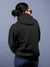 Back view of Fighterhero Women's Dark Grey Hoodie Sweatshirt, highlighting the modern look and clean finish