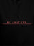 Close up of 'Be Limitless' design on Men's Black Hoodie Sweatshirt, highlighting intricate details and vibrant print.