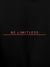 Close up of 'Be Limitless' design on Women's Black Hoodie Sweatshirt, highlighting intricate details and vibrant print.