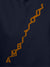 Close up of 'Ambitious' design on Men's Navy Blue Hoodie Sweatshirt, highlighting intricate details and vibrant print.