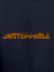 Close up of 'Unstoppable' design on Men's Navy Blue Hoodie Sweatshirt, highlighting intricate details and vibrant print.