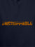 Close up of 'Unstoppable' design on Women's Navy Blue Hoodie Sweatshirt, highlighting intricate details and vibrant print.