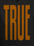Close up of 'Truth' design on Men's Dark Grey Hoodie Sweatshirt, highlighting intricate details and vibrant print.