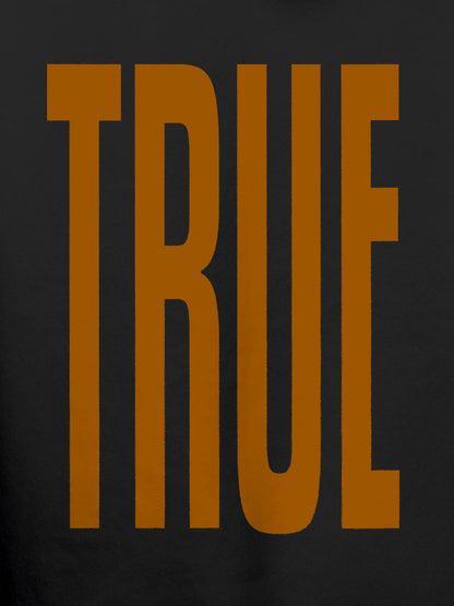 Close up of 'Truth' design on Women's Dark Grey Hoodie Sweatshirt, highlighting intricate details and vibrant print.