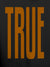 Close up of 'Truth' design on Women's Dark Grey Hoodie Sweatshirt, highlighting intricate details and vibrant print.