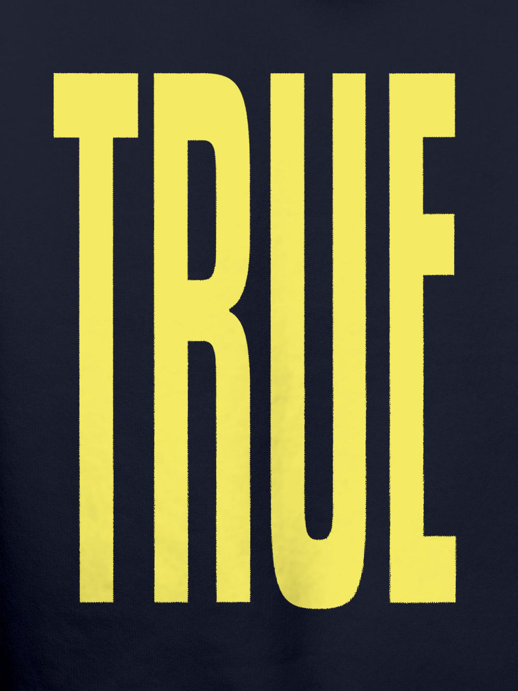 Close up of 'Truth' design on Women's Navy Blue Hoodie Sweatshirt, highlighting intricate details and vibrant print.