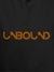Close up of 'Unbound' design on Women's Dark Grey Hoodie Sweatshirt, highlighting intricate details and vibrant print.