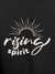Close up of 'Rising Spirit' design on Women's Dark Grey Hoodie Sweatshirt, highlighting intricate details and vibrant print.