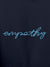 Close up of 'Empathy' design on Men's Navy Blue Hoodie Sweatshirt, highlighting intricate details and vibrant print.