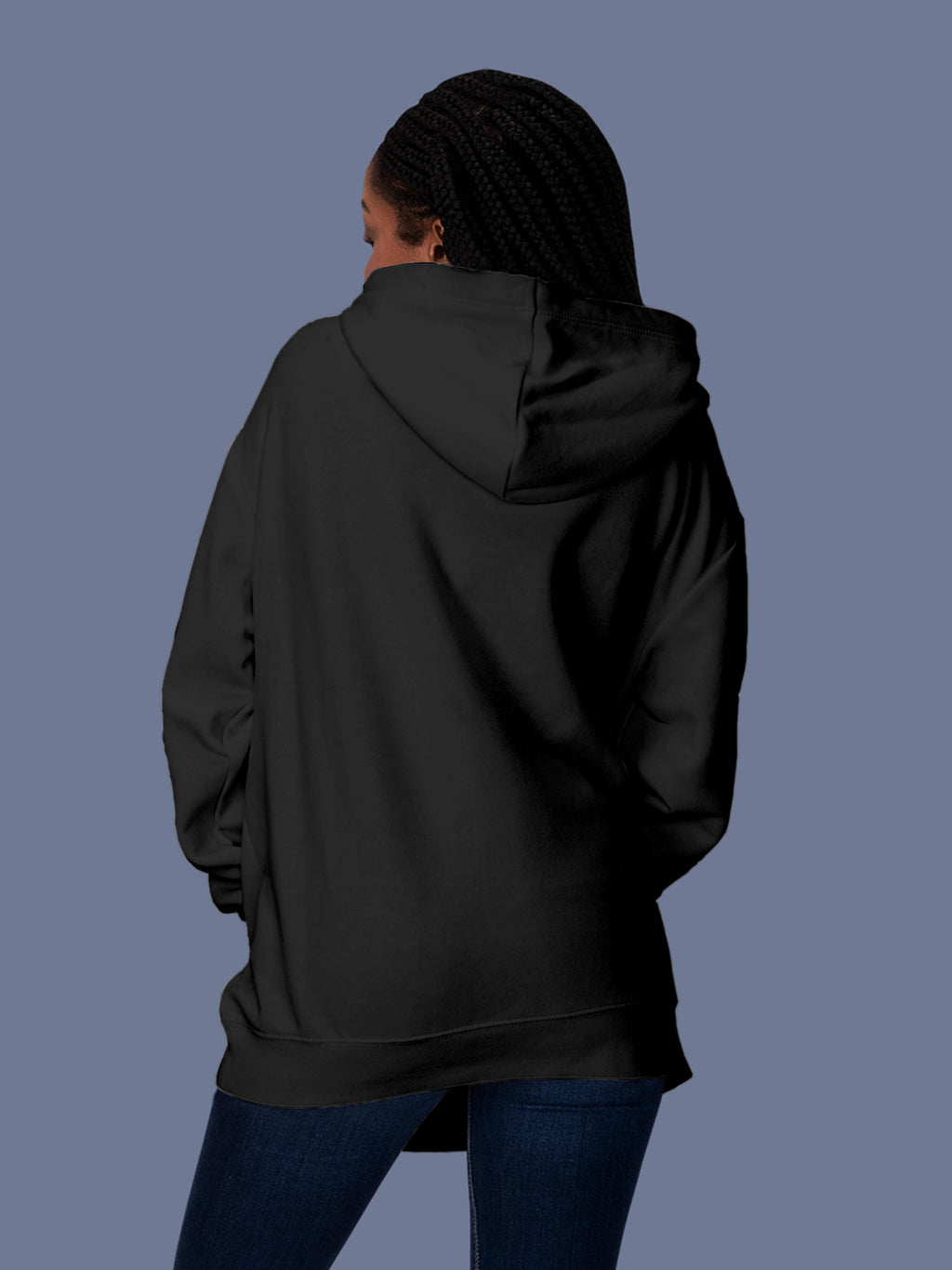 Back view of Fighterhero Men's Dark Grey Hoodie Sweatshirt, highlighting the modern look and clean finish