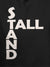 Close up of 'Stand Tall' design on Men's Dark Grey Hoodie Sweatshirt, highlighting intricate details and vibrant print.