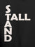 Close up of 'Stand Tall' design on Women's Dark Grey Hoodie Sweatshirt, highlighting intricate details and vibrant print.