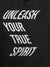 Close up of 'Unleash Your True Spirit' design on Men's Dark Grey Hoodie Sweatshirt, highlighting intricate details and vibrant print.
