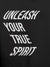 Close up of 'Unleash Your True Spirit' design on Women's Dark Grey Hoodie Sweatshirt, highlighting intricate details and vibrant print.