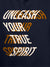 Close up of 'Unleash Your True Spirit' design on Men's Navy Blue Hoodie Sweatshirt, highlighting intricate details and vibrant print.