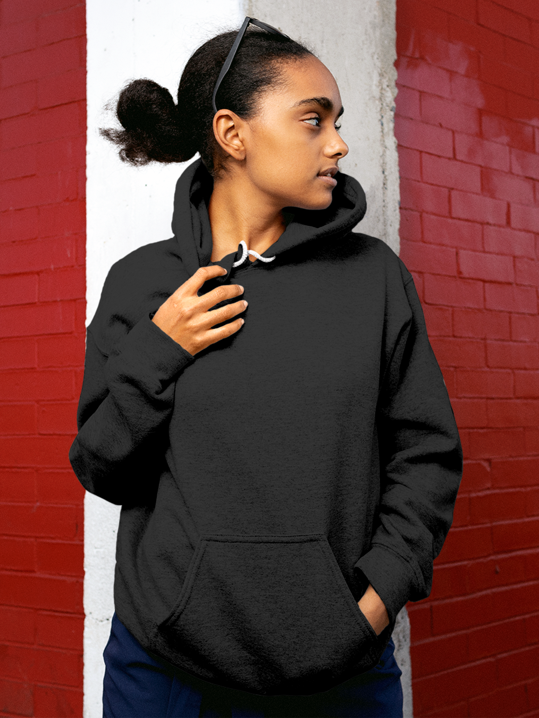 Front view of Fighterhero Women's Charcoal Grey Hoodie Sweatshirt, highlighting the modern look and clean finish
