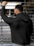 Back view of Fighterhero Men's Dark Grey Hoodie Sweatshirt, highlighting the modern look and clean finish