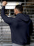Back view of Fighterhero Men's Navy Blue Hoodie Sweatshirt, highlighting the modern look and clean finish