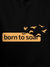 Close up of 'Born To Soar' design on Women's Black Hoodie Sweatshirt, highlighting intricate details and vibrant print.