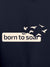 Close up of 'Born To Soar' design on Men's Navy Blue Hoodie Sweatshirt, highlighting intricate details and vibrant print.