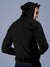 Back view of Fighterhero Men's Black Hoodie Sweatshirt, highlighting the modern look and clean finish