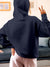 Back view of Fighterhero Women's Navy Blue Hoodie Sweatshirt, highlighting the modern look and clean finish